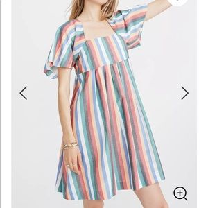 Madewell Square Neck Mini Dress in Festival Stripe